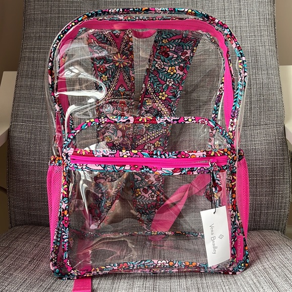 Vera Bradley Clear Clearly Colorful Large Backpack Kaleidoscope - Picture 10 of 13
